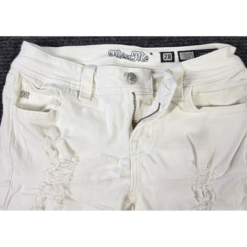 Miss Me‎ Jeans Womens 28 White Excellent Distressed Ripped Denim JP7270P2